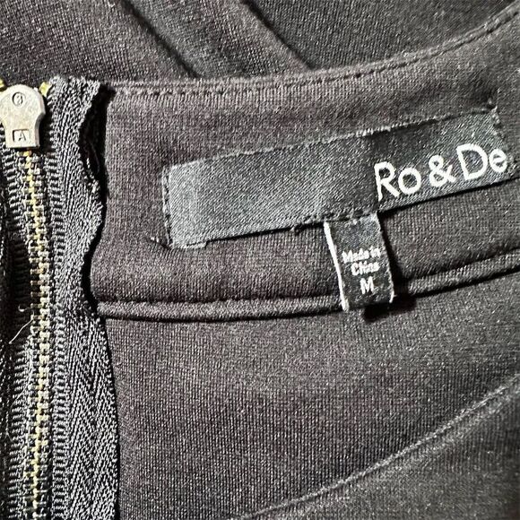 Ro & De Black Dressy Sleeveless Top Back Zipper Back Sheer Diamond Mesh Cutouts - Picture 7 of 9